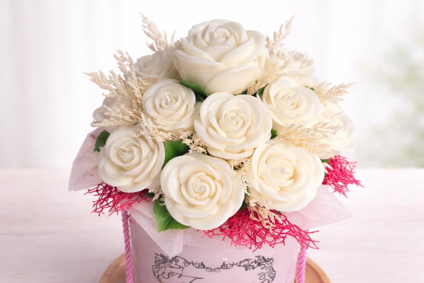 🌹 Flower Box Róża – świeca sojowa ręcznie robiona 🌹