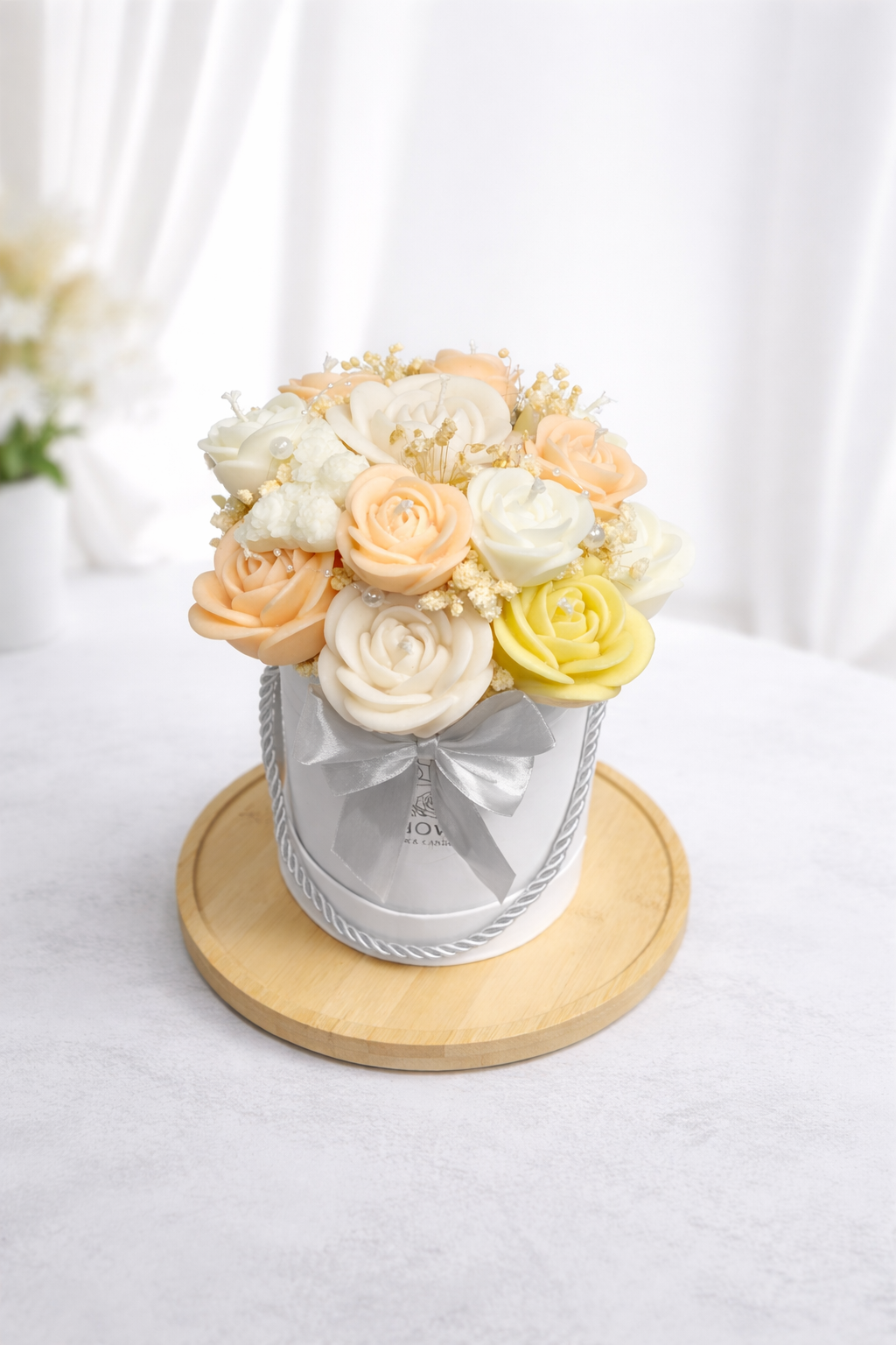 Bawełniana Harmonia Flower Box – Ręcznie Robiony, Wosk Sojowy